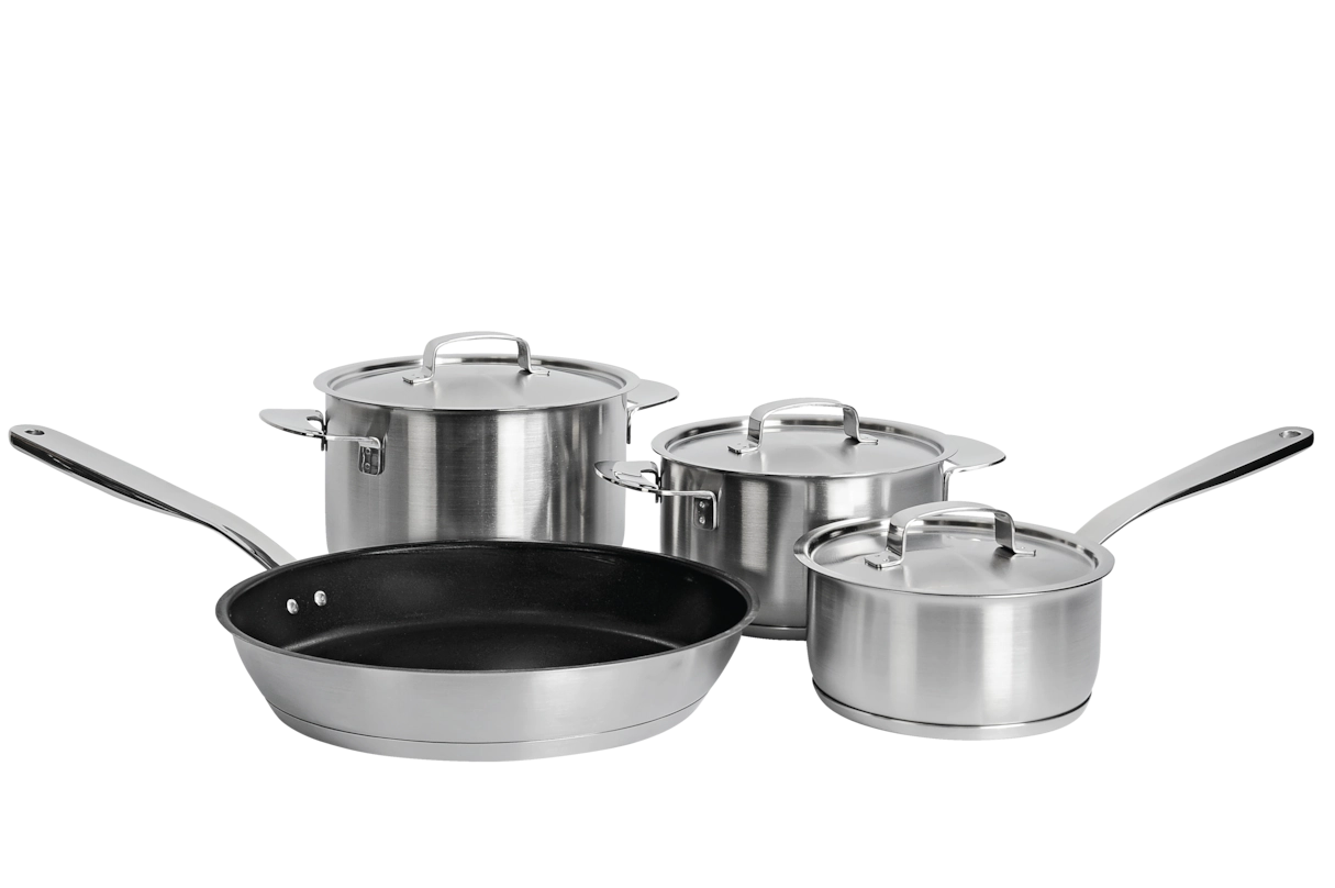 Комплект посуды All Steel с логотипом Miele 4 предмета KMTS 5704-2 Miele купить в Кирове | Всегда в наличии! | Артикул 11945190 | Официальный сайт